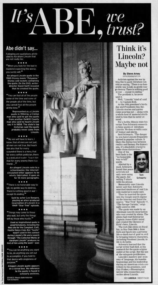 It's Abe, we trust?